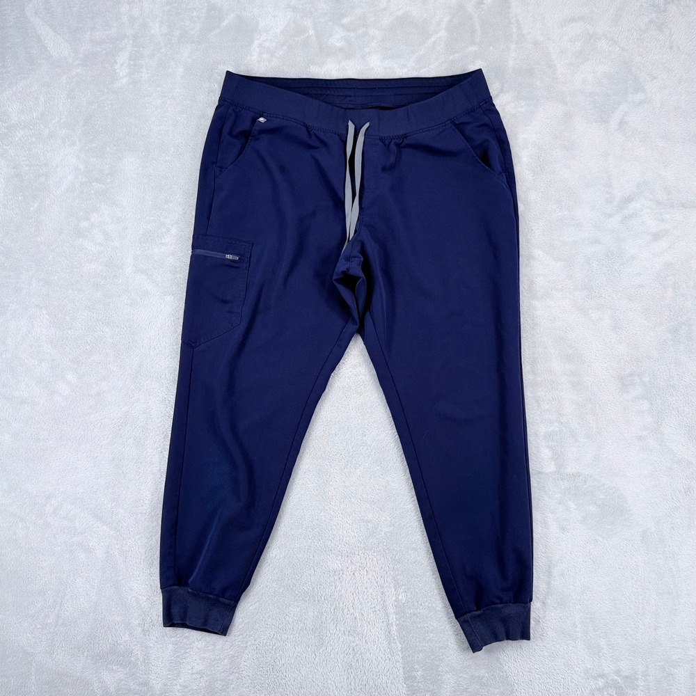 FIGS Zamora Jogger Scrub Pants Women 2XL Blue High Waisted Cargo Pocket Nurse